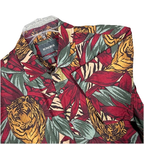 Bonobos Other - Bonobos Hawaiian Shirt Mens S Red Short‎ Sleeve Regular Fit Floral Print